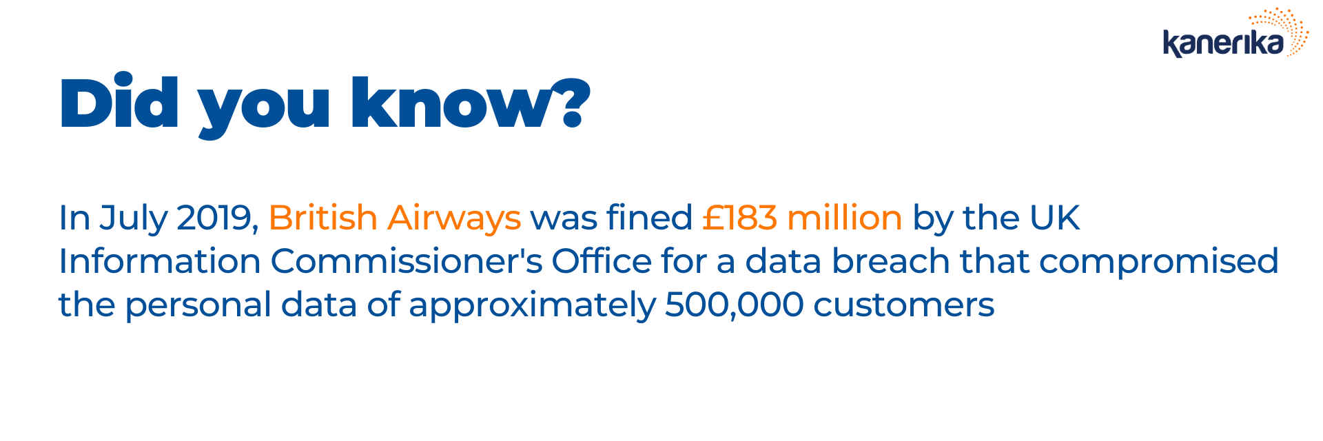 Did you know - British Airways Fined for GDPR fault