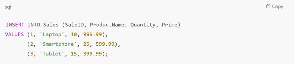 Insert Data in T-SQL Notebooks in Microsoft Fabric