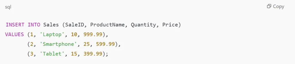 Insert Data in T-SQL Notebooks in Microsoft Fabric