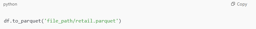 Save data as Parquet in Microsoft Fabric