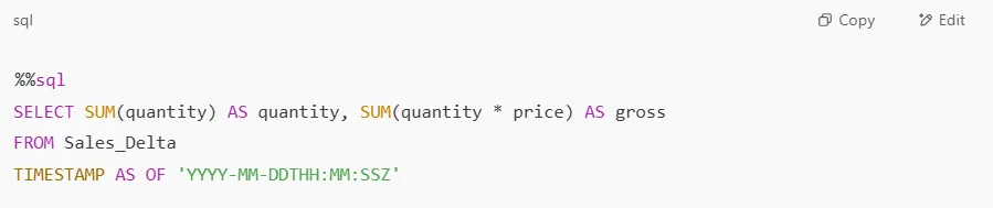 code for Microsoft Fabric Time Travel