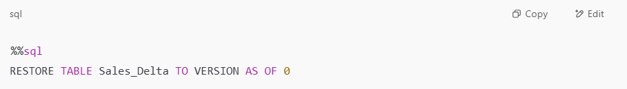 code for Microsoft Fabric Time Travel