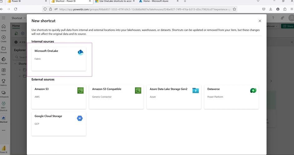 OneLake Shortcut in Microsoft Fabric