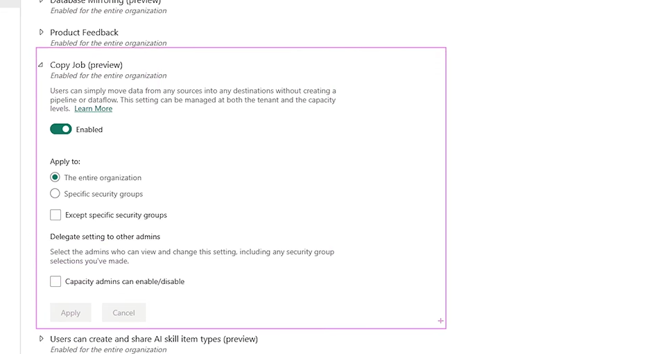 copy job preview
