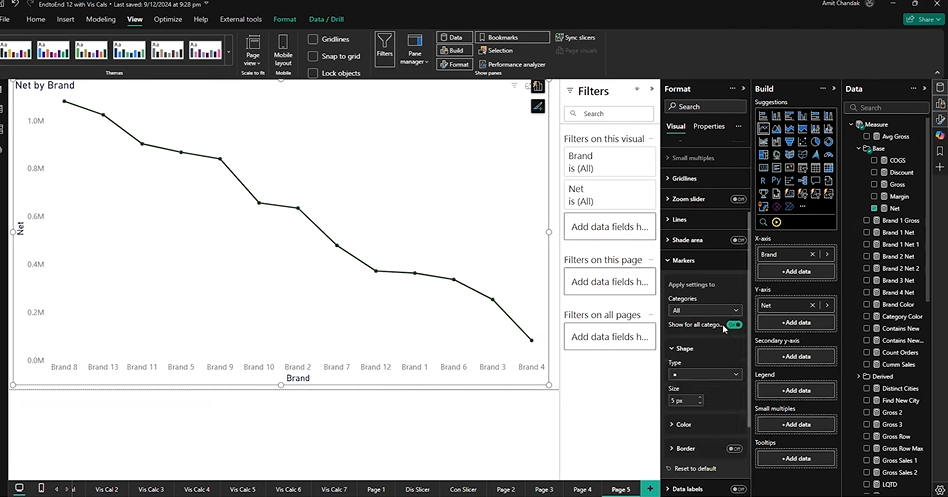 Locating the Marker Settings in Power BI
