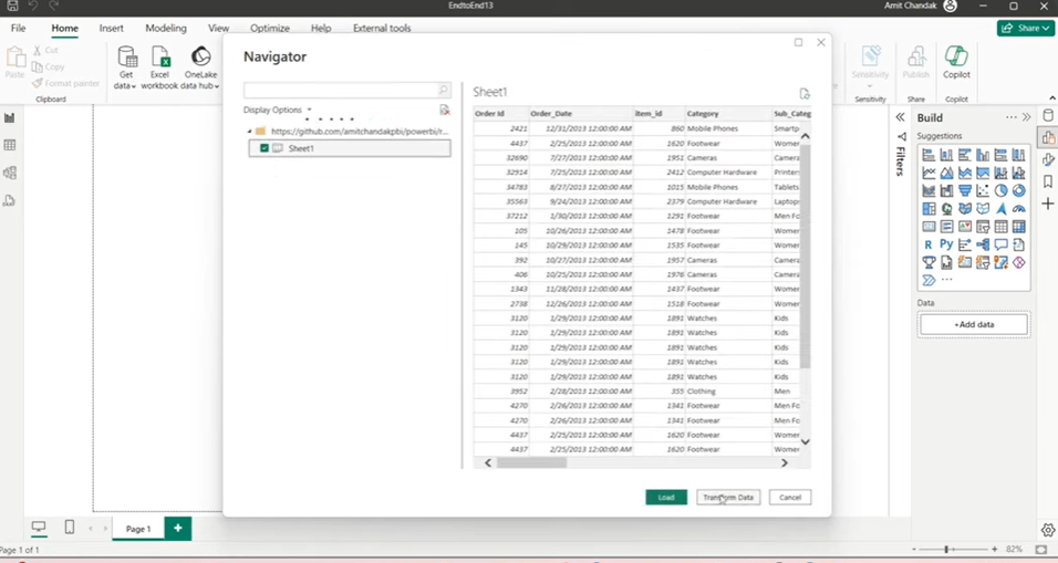 Open Power BI and Get the Data
