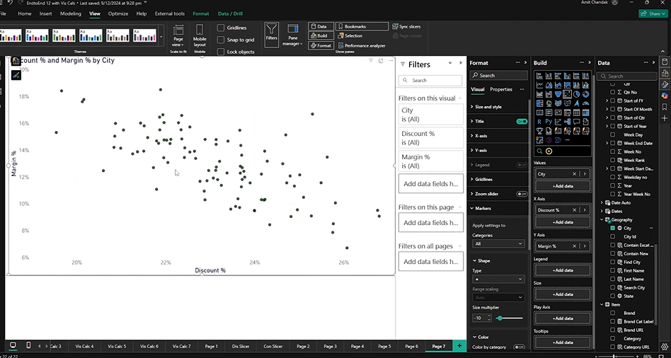 Creating a scatter chart