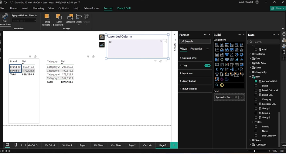 Using the Text Slicer Visual with a Combined Field  