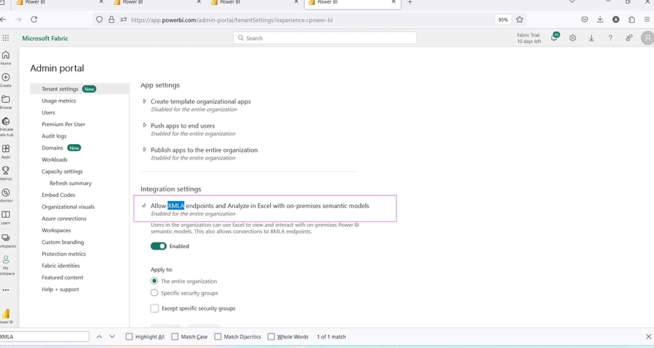 Enable the XMLA Endpoint in Microsoft Power BI 