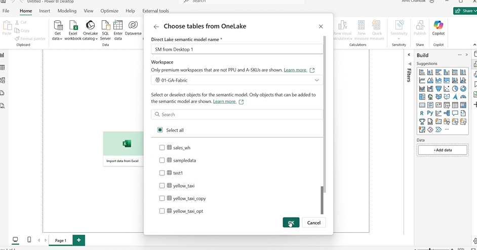 Click OK in Power BI