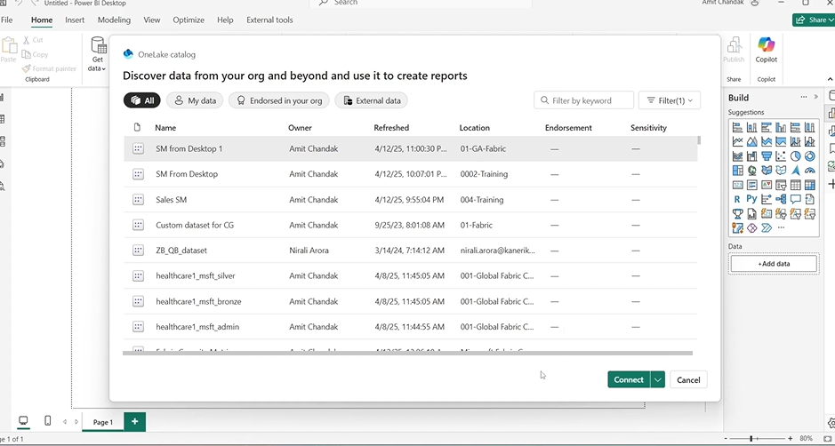 Connecting to Semantic Model in Power BI
