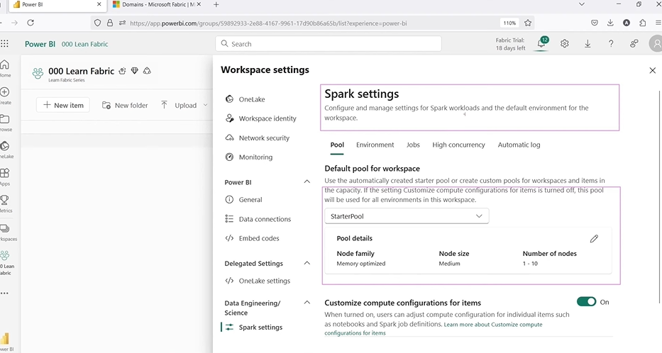 Spark Settings in Microsoft Fabric