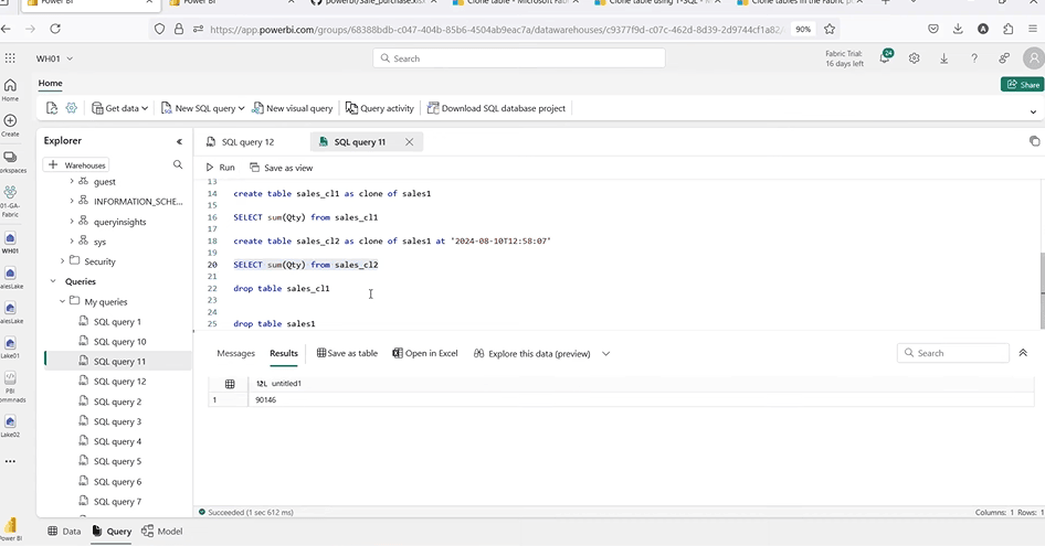 Table Clones in Microsoft Fabric Warehouse