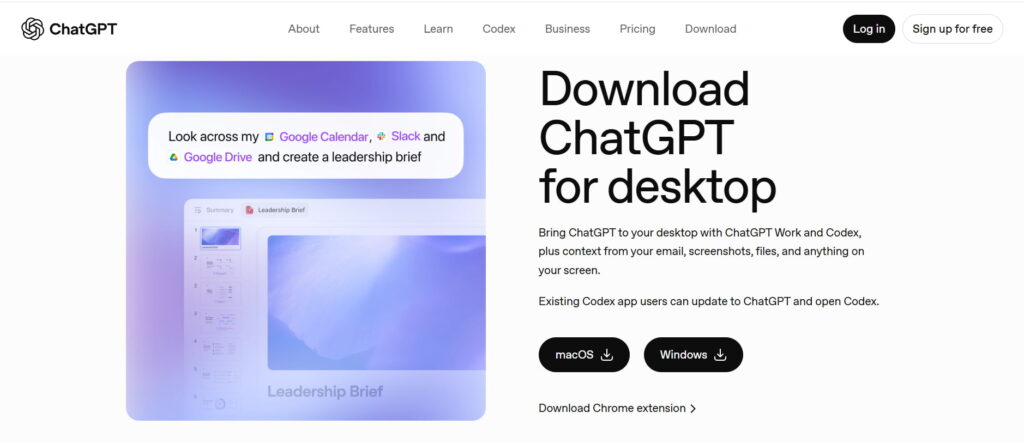ChatGPT for desktop