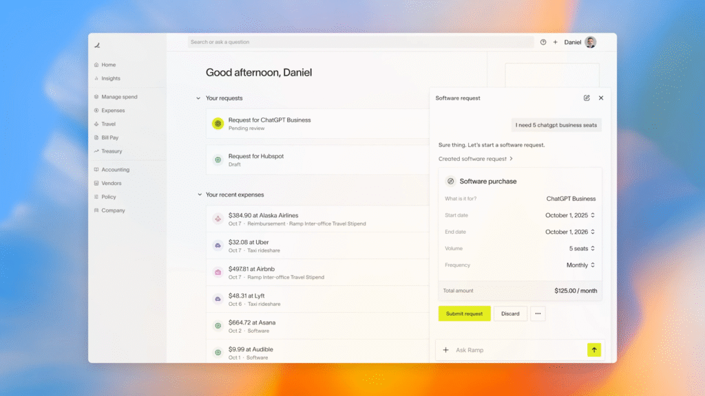 Ramp: Automating Expense and Purchase Requests