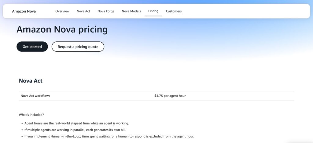 Amazon Nova Pricing