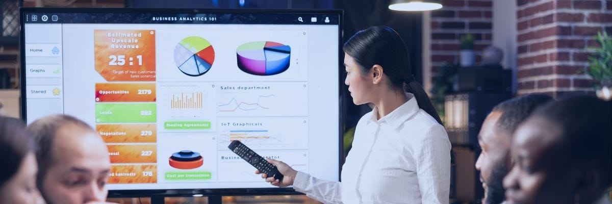 Team working on Power BI chart Feature