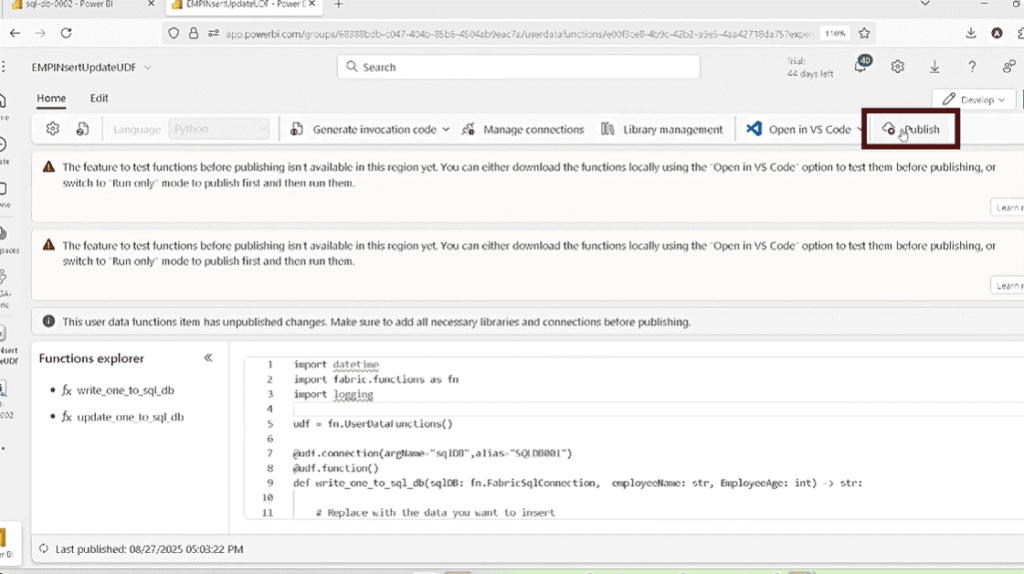 Translytical Task Flow in Power BI