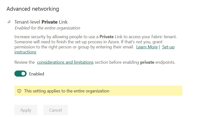 Tenant-Level  Private Links in Microsoft Fabric 