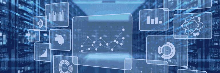 Databricks Agent Bricks visual by Kanerika showing AI dashboards, data charts, and analytics panels in a modern data center.