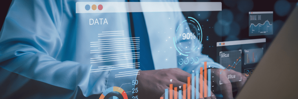 Kanerika blog banner for Databricks Delta Sharing with data analytics visuals and dashboard overlays.