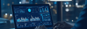 Kanerika blog banner for Databricks Omnigent showing analytics dashboards on a laptop screen.