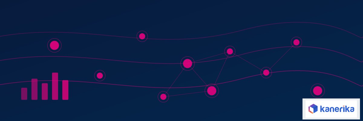 Agentic AI data engineering banner with an abstract data network and analytics visualization in Kanerika brand colors