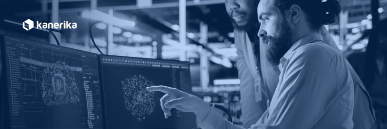 Engineers using AI automation tools in a data center, representing agentic AI for data engineering