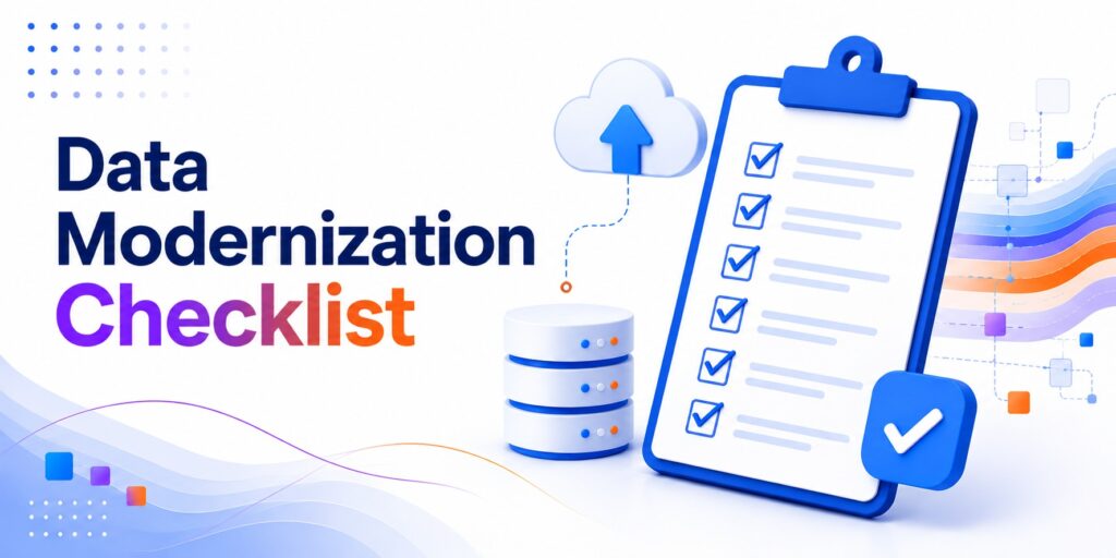 Kanerika Checklist cover for Data Modernization checklist