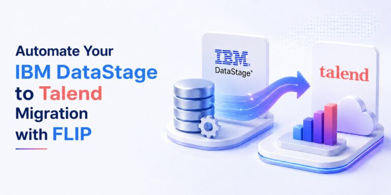 Kanerika Datasheet Cover image for IBM to Talend migration with FLIP