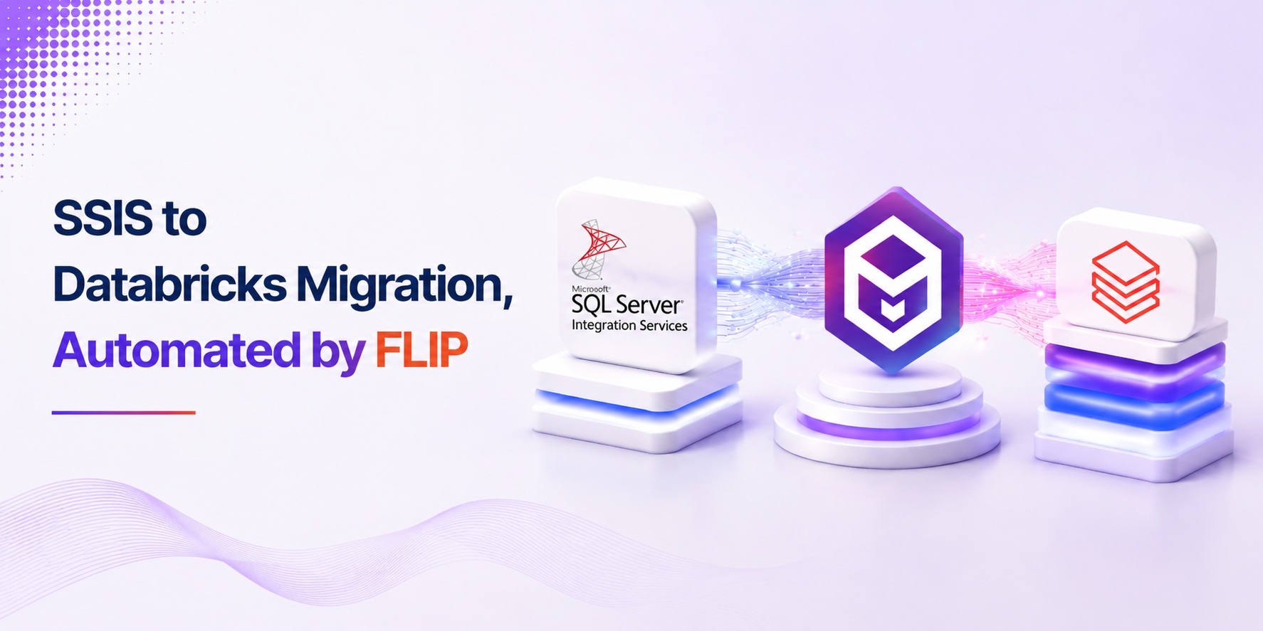 Kanerika datasheet cover for SSIS to Databricks migration with FLIP