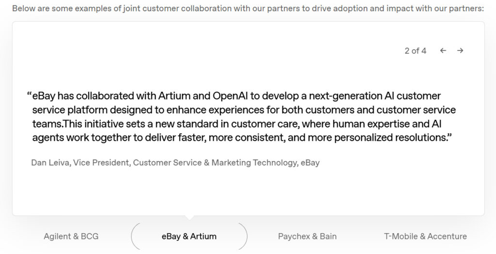 Comments by openai partners