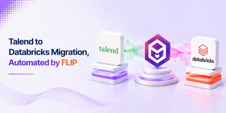 Kanerika datasheet cover for Talend to Databricks migration with FLIP