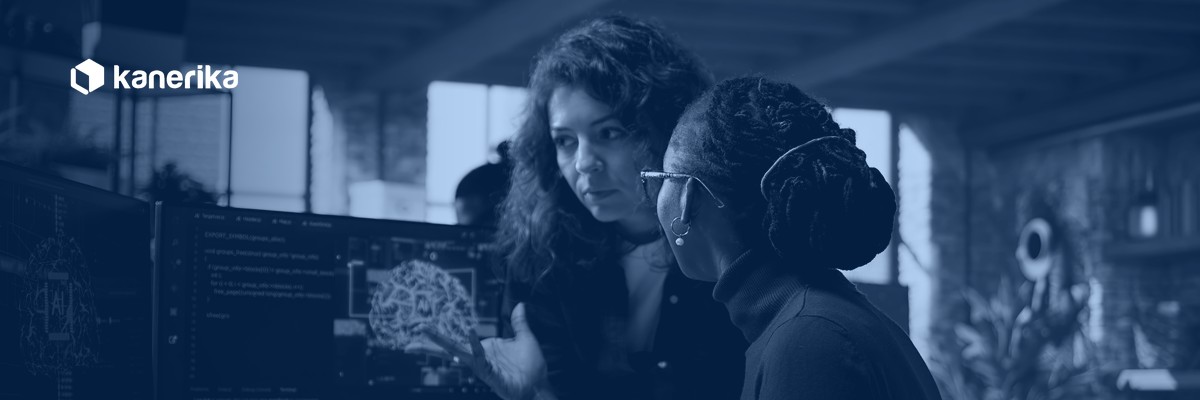 AI talent shortage banner — Kanerika AI engineering team collaborating on production AI systems