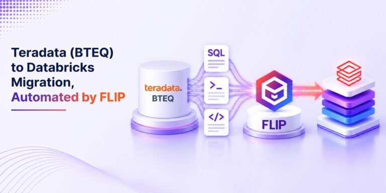 Kanerika datasheet banner for Teradata to Databricks migration using FLIP