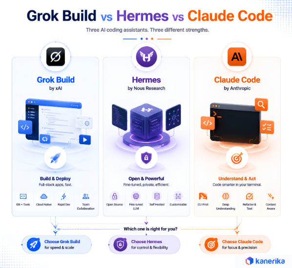 Grok Build vs Hermes vs Claude Code