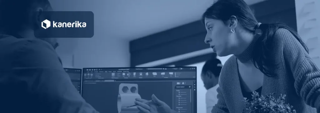 Product engineering team reviewing an AI-assisted CAD prototype design, representing AI in product development