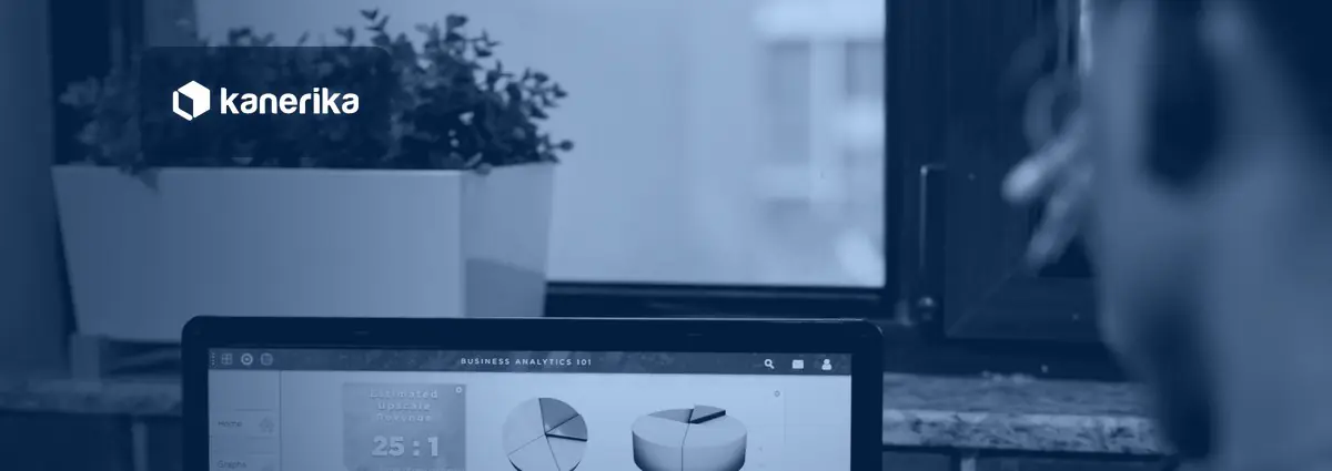 AI sales agents banner showing a sales analytics dashboard on a laptop as a sales professional reviews pipeline results
