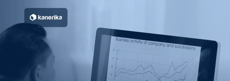 Data analytics modernization banner showing an analyst reviewing a business dashboard