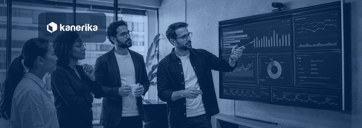 Engineering team reviewing a software delivery analytics dashboard showing engineering productivity metrics and deployment pipeline data
