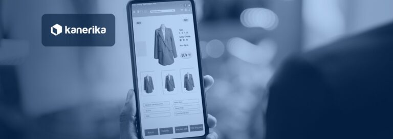 Retail shopper using a generative AI shopping assistant on a mobile app, Kanerika