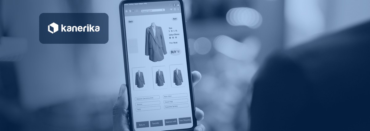 Retail shopper using a generative AI shopping assistant on a mobile app, Kanerika