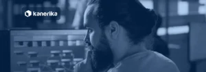 Engineer reviewing an AI decision workflow on screen, banner for Jev vs LLM comparison
