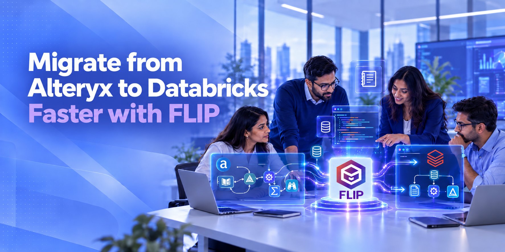 Kanerika cover for Alteryx to databricks data platform migration with FLIP datasheet