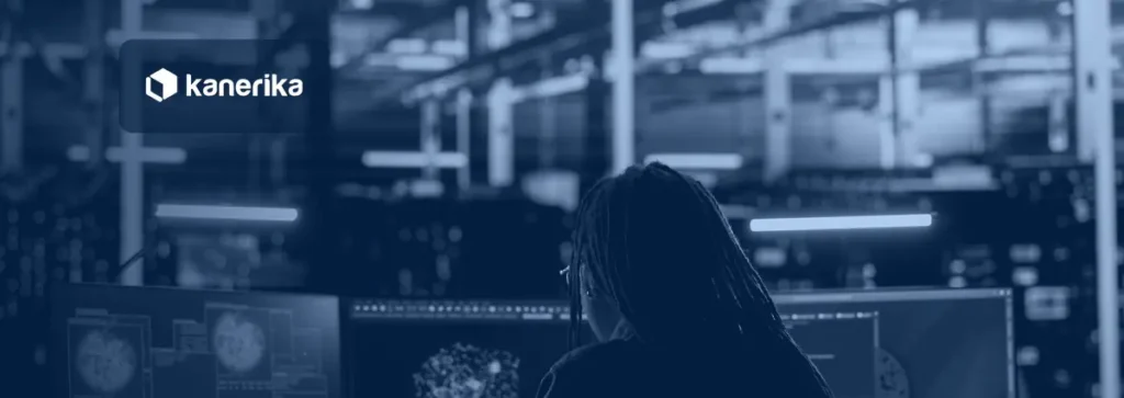 Security analyst watching network threat visualizations on monitors, agentic ai security in an enterprise data center