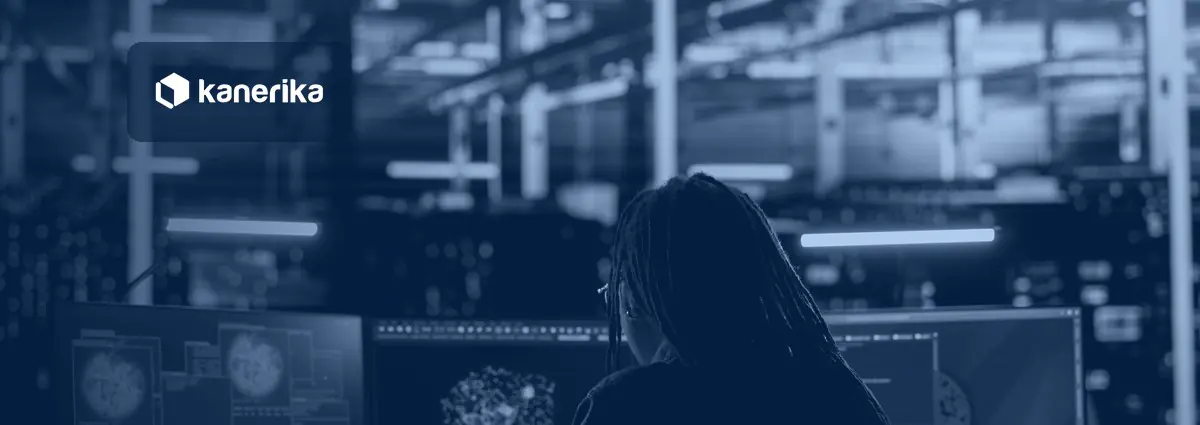 Security analyst watching network threat visualizations on monitors, agentic ai security in an enterprise data center