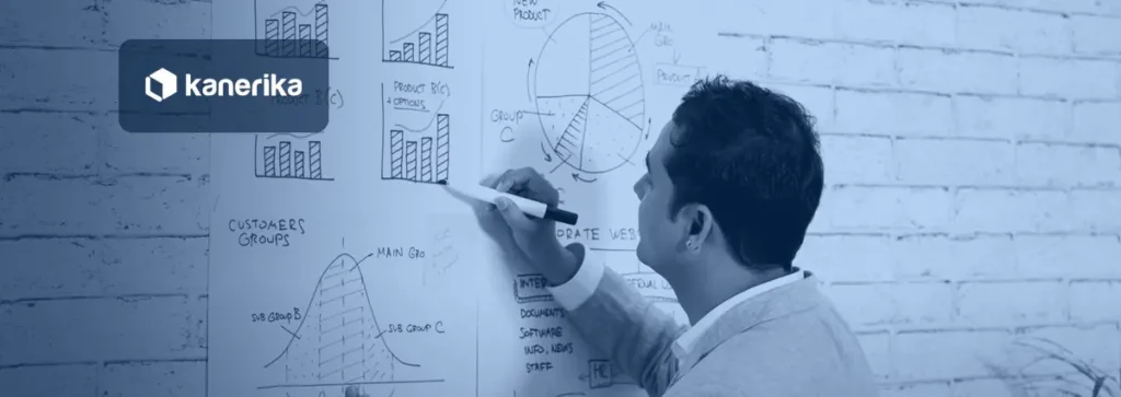 Engineer sketching a system diagram on a wall poster, illustrating how a generative AI architecture is planned