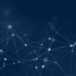 Kanerika blog banner for MCP and context-aware AI agents, an abstract network of connected glowing nodes on a deep navy background
