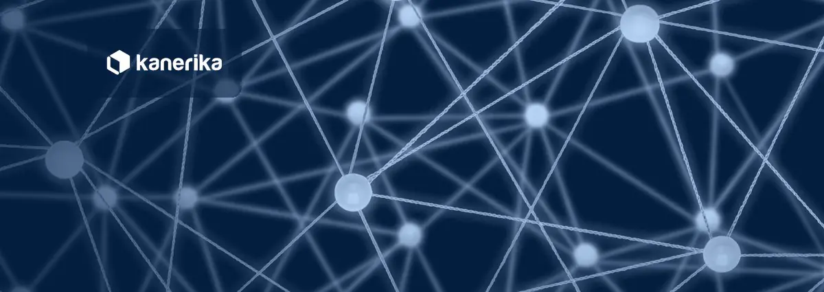 Kanerika blog banner for multi-agent AI systems, connected AI agents coordinating on one task